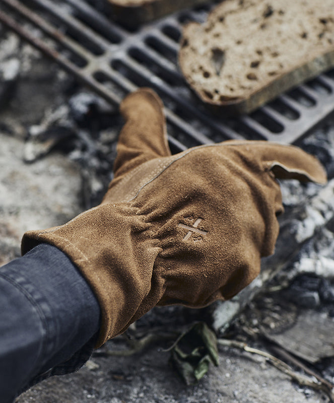 PONY RIDER - FIRE'S UP HEAT RESISTANT GLOVES - GOLDEN TAN LEATHER - O/S