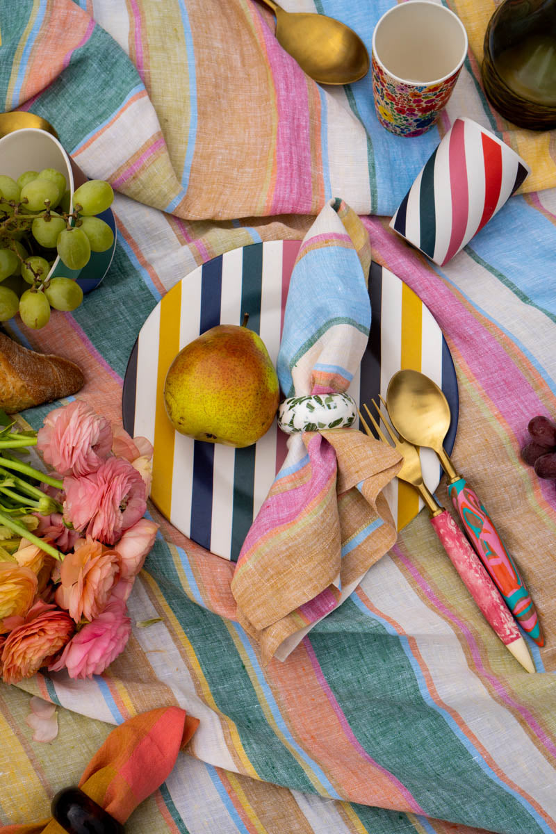 KIP & CO - BIG STRIPE DIAGONAL DINNER PLATE 2P SET