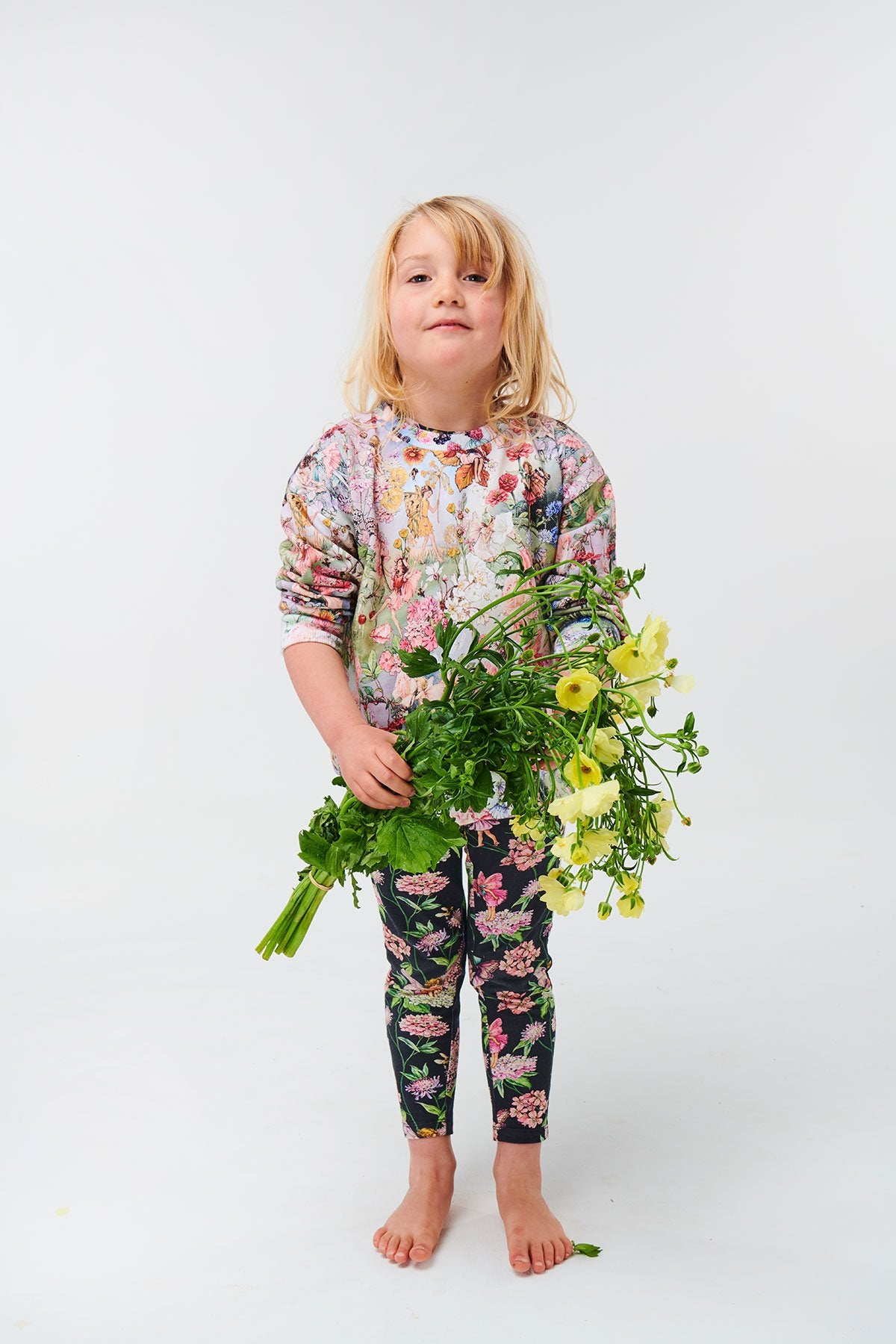 KIP & CO X FLOWER FAIRIES - CANDY TUFT BLACK LEGGINGS