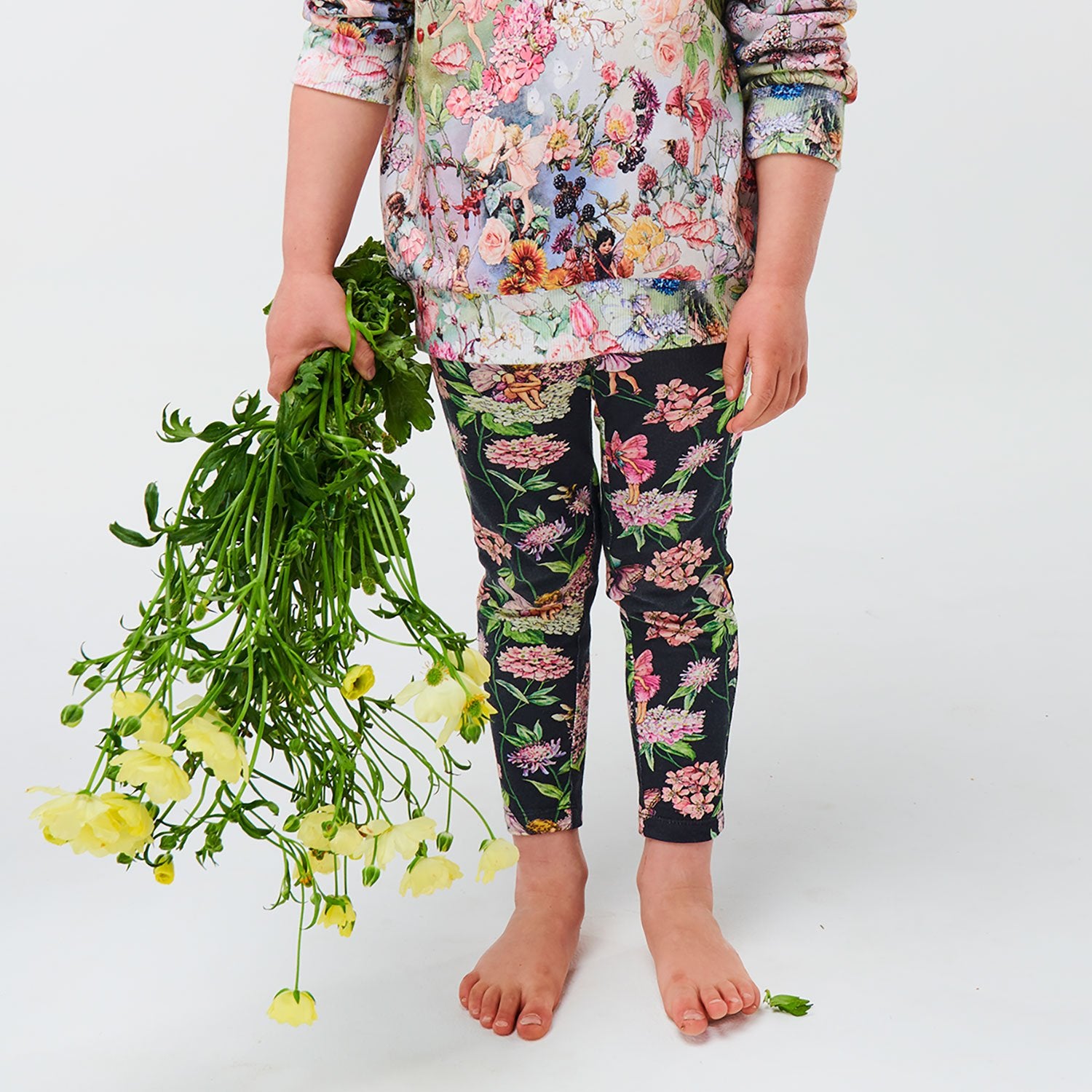 KIP & CO X FLOWER FAIRIES - CANDY TUFT BLACK LEGGINGS