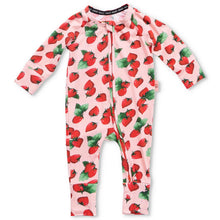 Load image into Gallery viewer, KIP &amp; CO - ORGANIC LS ZIP ROMPER - STRAWBERRY DELIGHT
