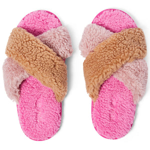 KIP & CO - BOUCLE ADULT SLIPPERS - ROSES AND CHOCOLATE