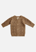 MIANN & CO - BOBBLE KNIT CARDIGAN - CHESTNUT