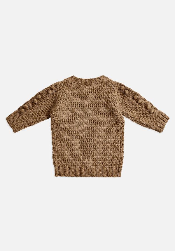 MIANN & CO - BOBBLE KNIT CARDIGAN - CHESTNUT
