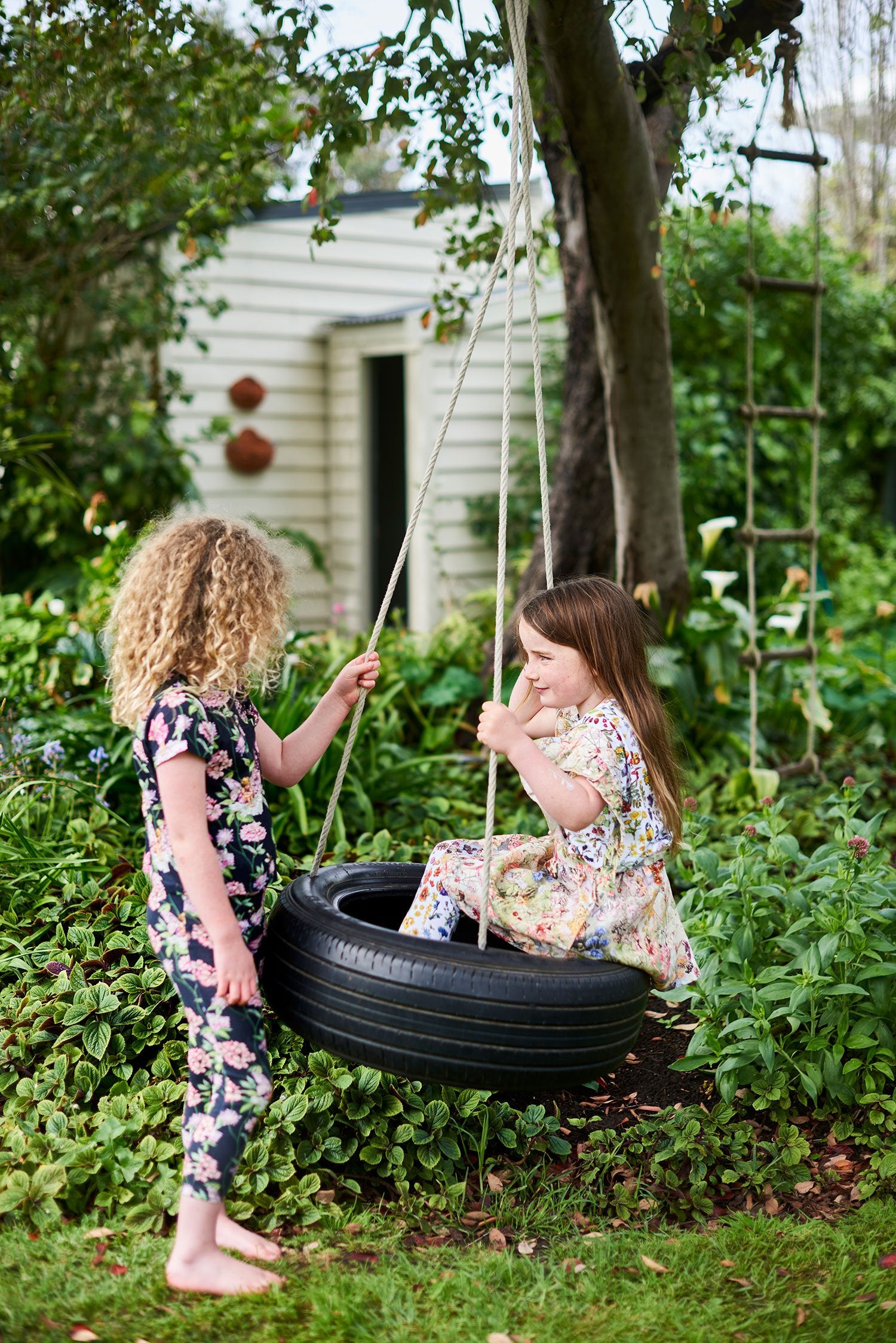 KIP & CO X FLOWER FAIRIES - CANDY TUFT BLACK LEGGINGS