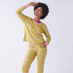 KIP & CO - ORGANIC COTTON LONG SLEEVE PYJAMA TOP - MISS SQUIGGLE SPROUT