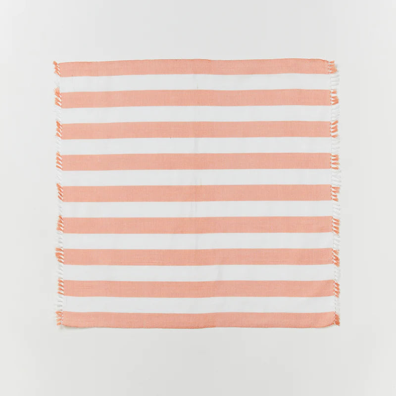 BONNIE & NEIL - WOVEN STRIPE PINK NAPKINS (SET OF 6)