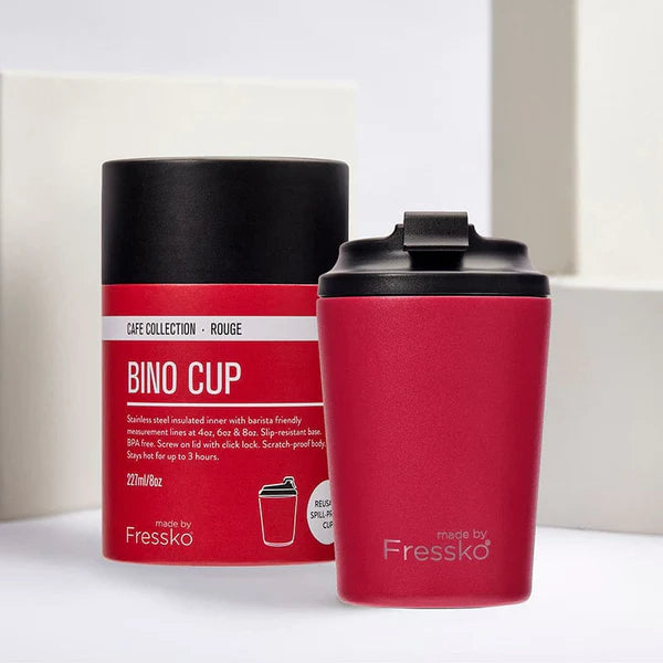 MADE BY FRESSKO - BINO REUSABLE COFFEE CUP 227ML/8OZ - ROUGE