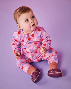 KIP & CO - ORGANIC LONG SLEEVE ZIP ROMPER - BE A STAR