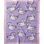 KIP & CO - COTTON KNITTED BLANKET - SWAN LAKE