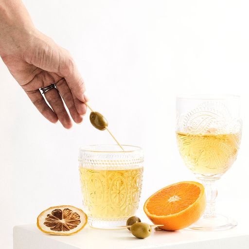 WANDERING FOLK - CLEAR GOBLET GLASS (SET OF 2)