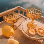 WANDERING FOLK - AMBER MARGARITA GLASS (SET OF 2)