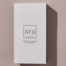 Load image into Gallery viewer, AYU - BODY OIL 100ML - AMBER, BLUE CHAMOMILE &amp; SANDALWOOD
