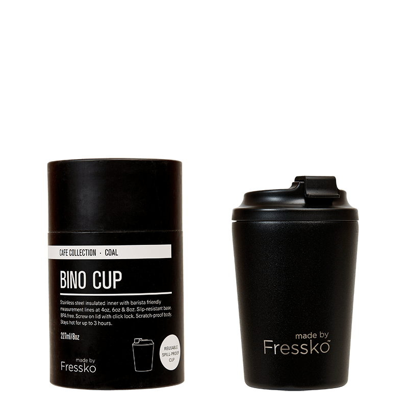 MADE BY FRESSKO - BINO REUSABLE COFFEE CUP 227ML/8OZ - COAL