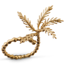 Load image into Gallery viewer, KIP &amp; CO - BRASS NAPKIN RINGS SET OF 6 - PALM TREE
