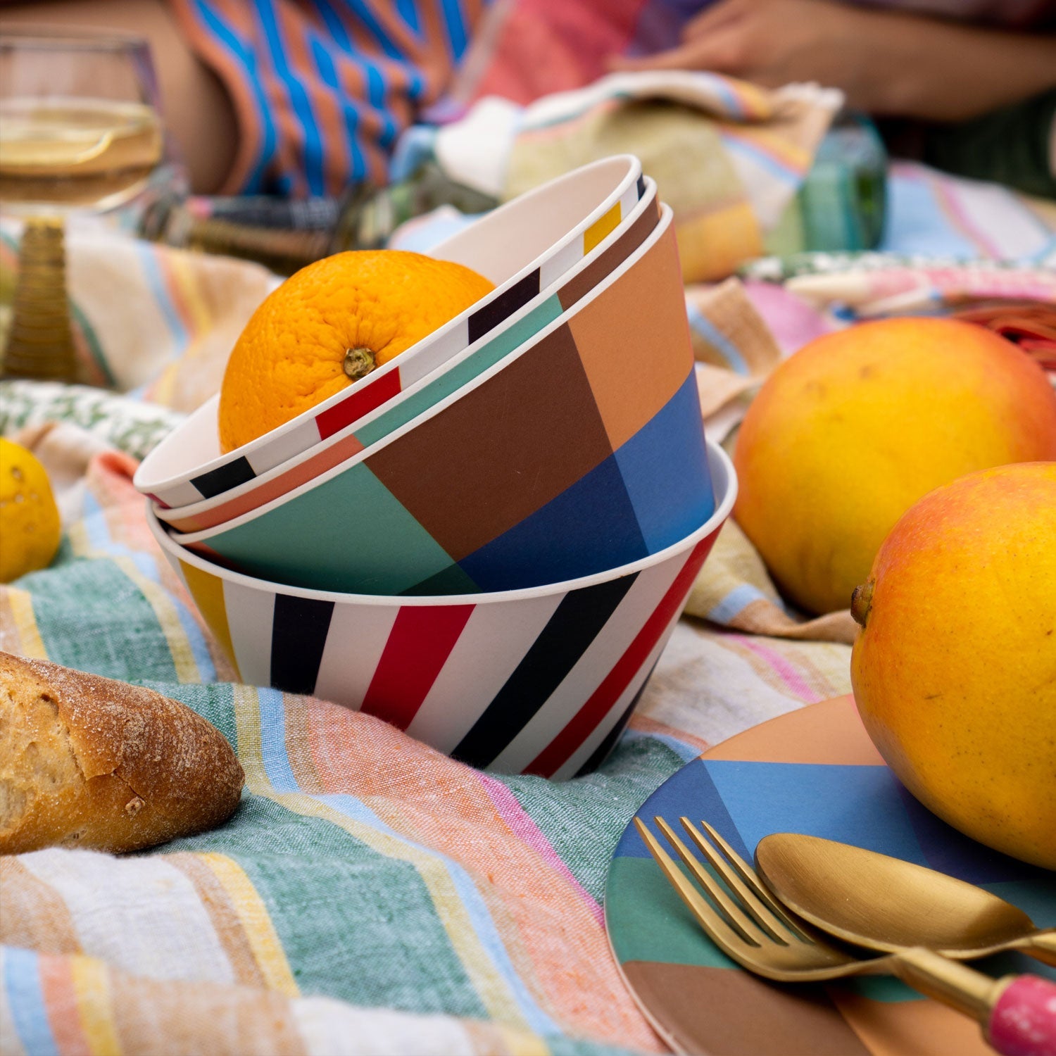 KIP & CO - BIG STRIPE DIAGONAL CEREAL BOWL 2P SET