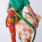 KIP & CO - DUFFLE BAG - CHECKERBOARD PINK AND WHITE