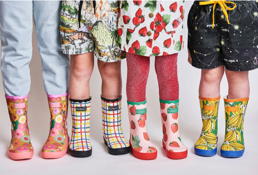 KIP & CO - KIDS GUMBOOTS - PRIMARY TARTAN