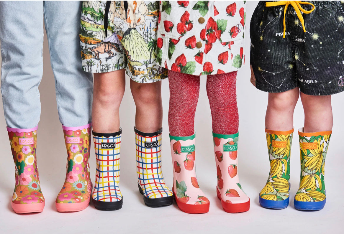 KIP & CO - KIDS GUMBOOTS - PRIMARY TARTAN