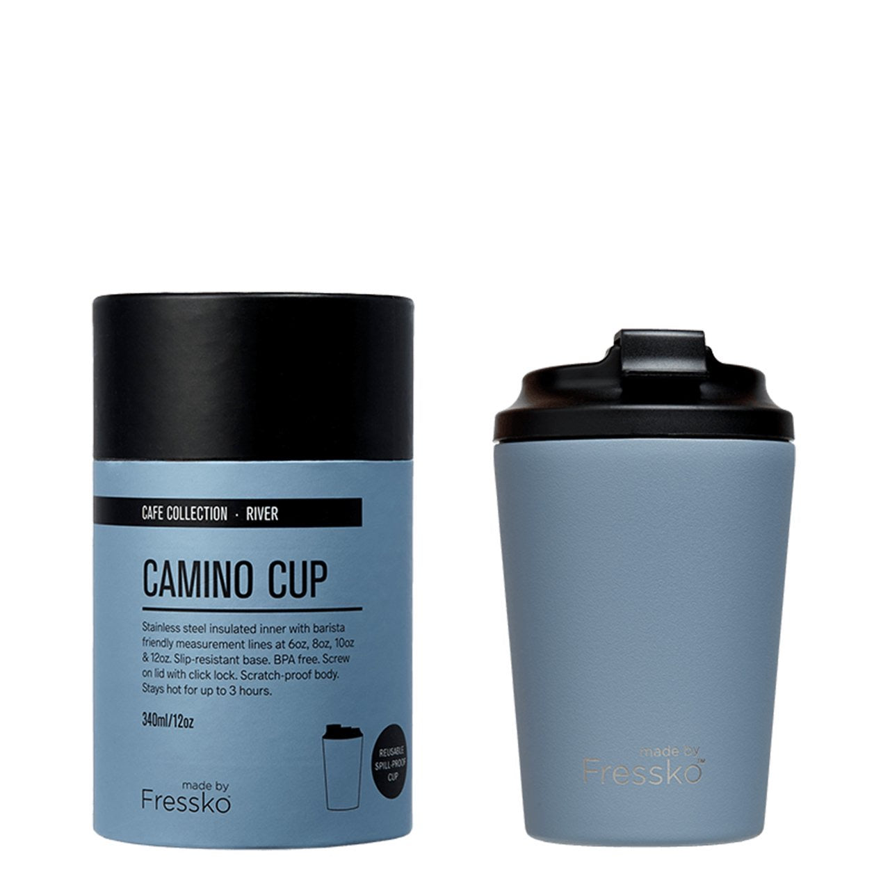 MADE BY FRESSKO - CAMINO REUSABLE COFFEE CUP 340ML/12OZ - RIVER