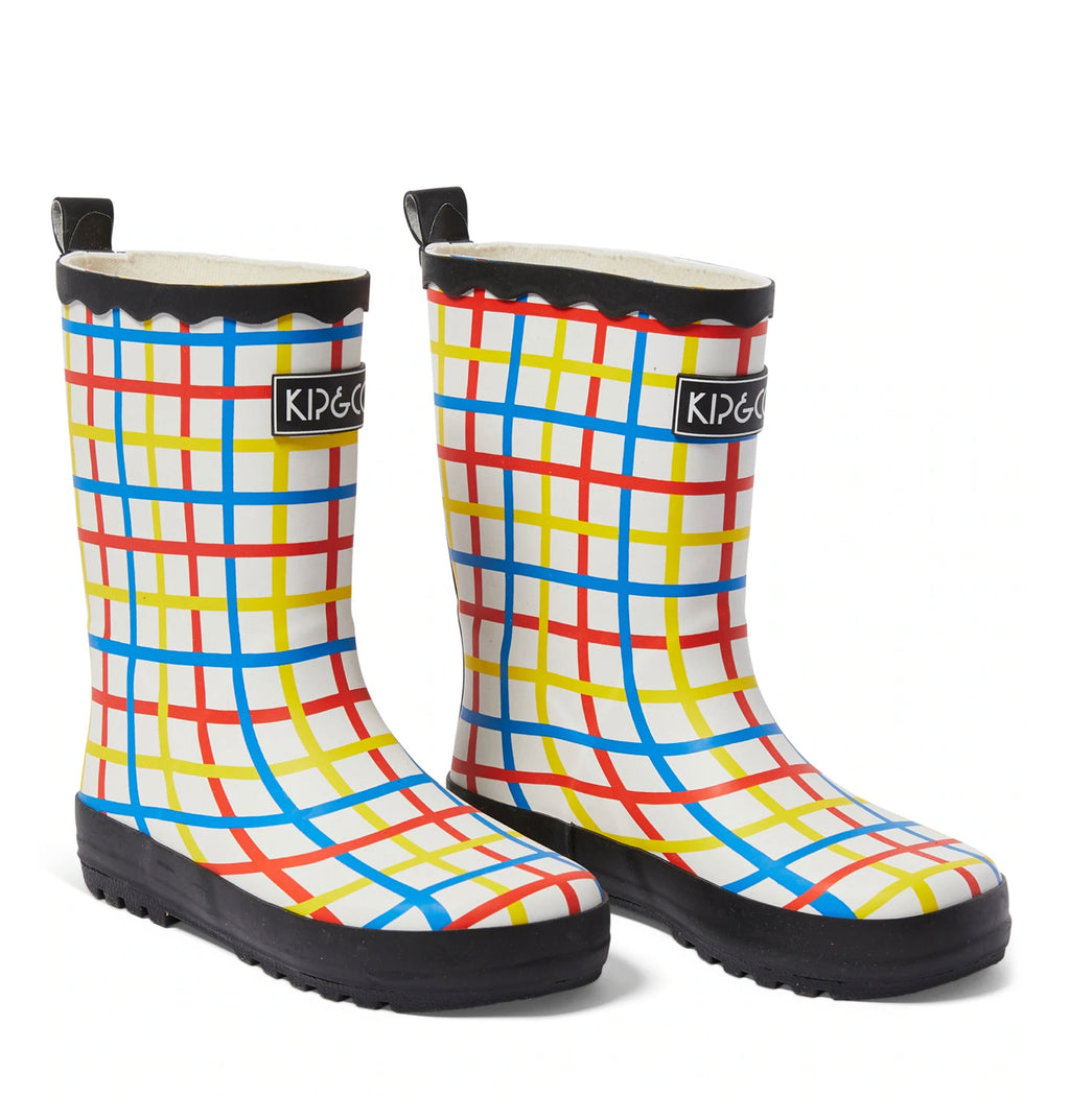 KIP & CO - KIDS GUMBOOTS - PRIMARY TARTAN