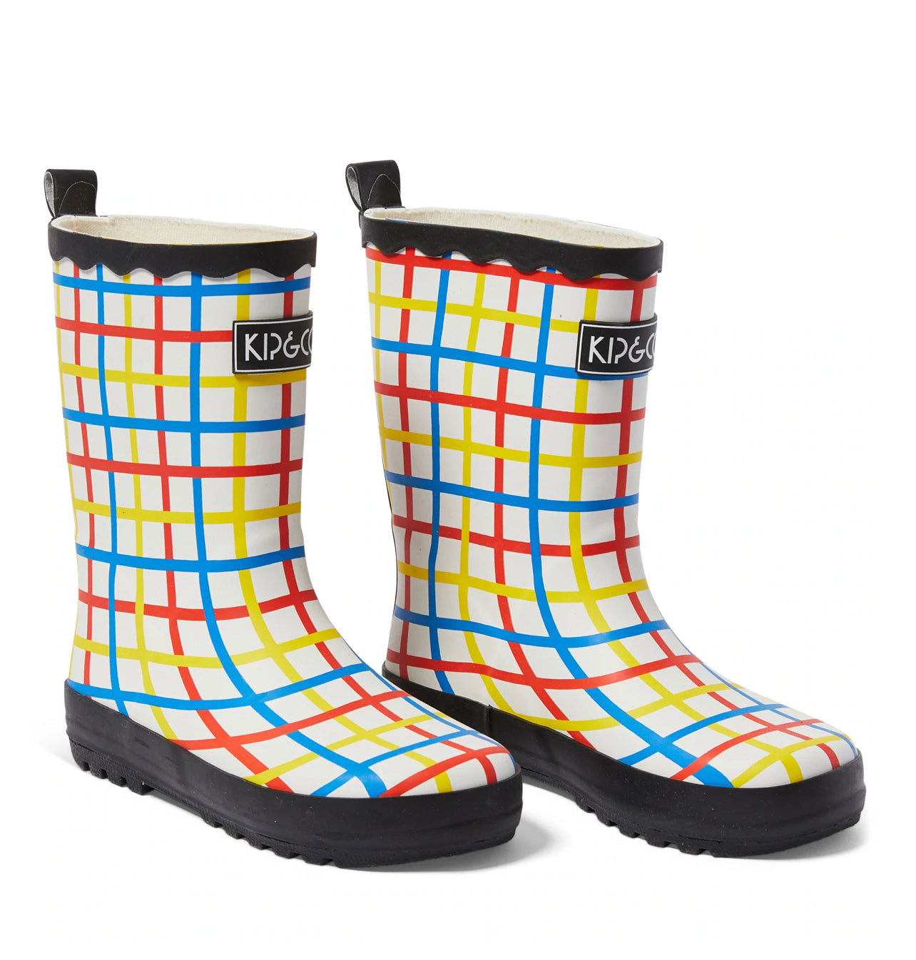 KIP & CO - KIDS GUMBOOTS - PRIMARY TARTAN