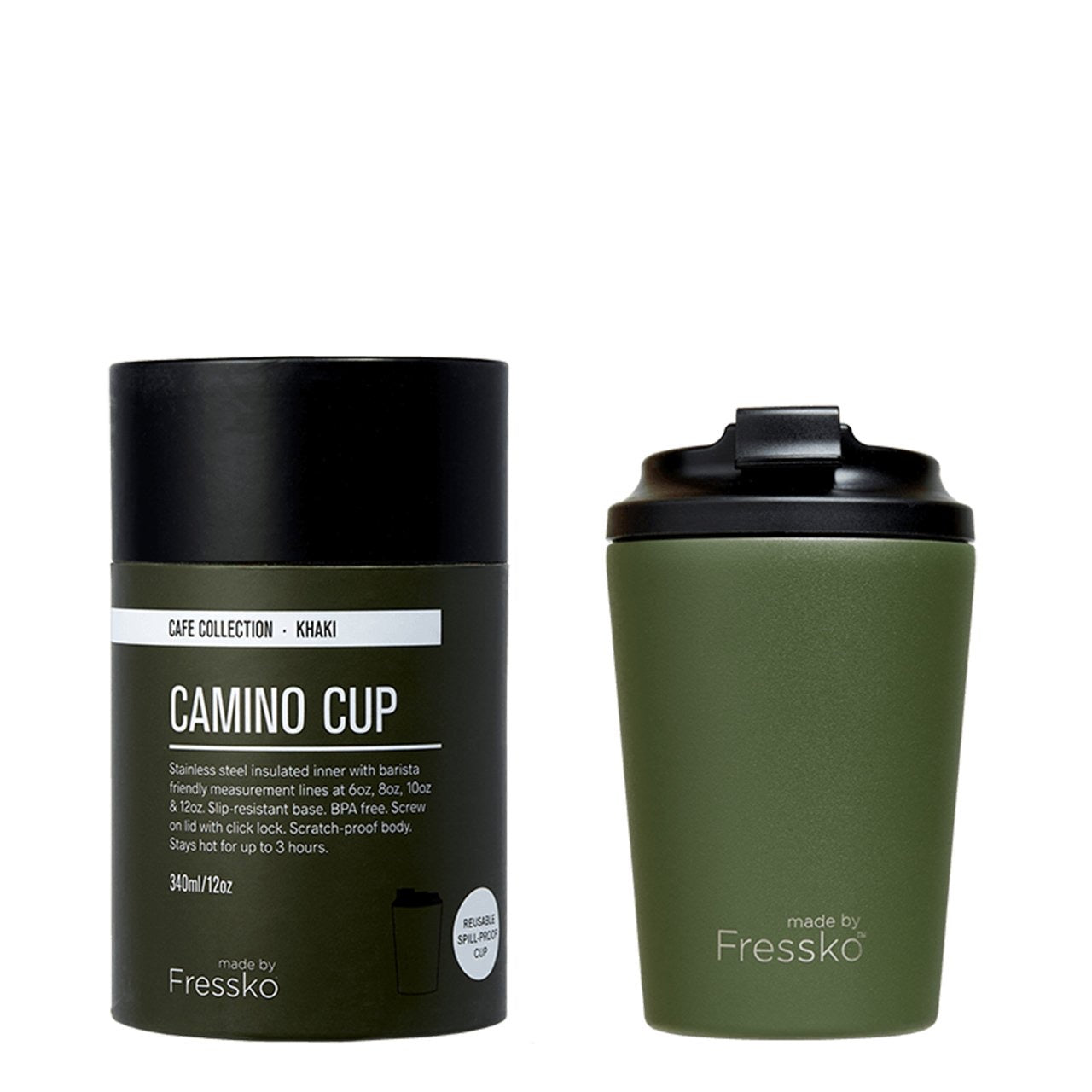 MADE BY FRESSKO - CAMINO REUSABLE COFFEE CUP 340ML/12OZ - KHAKI