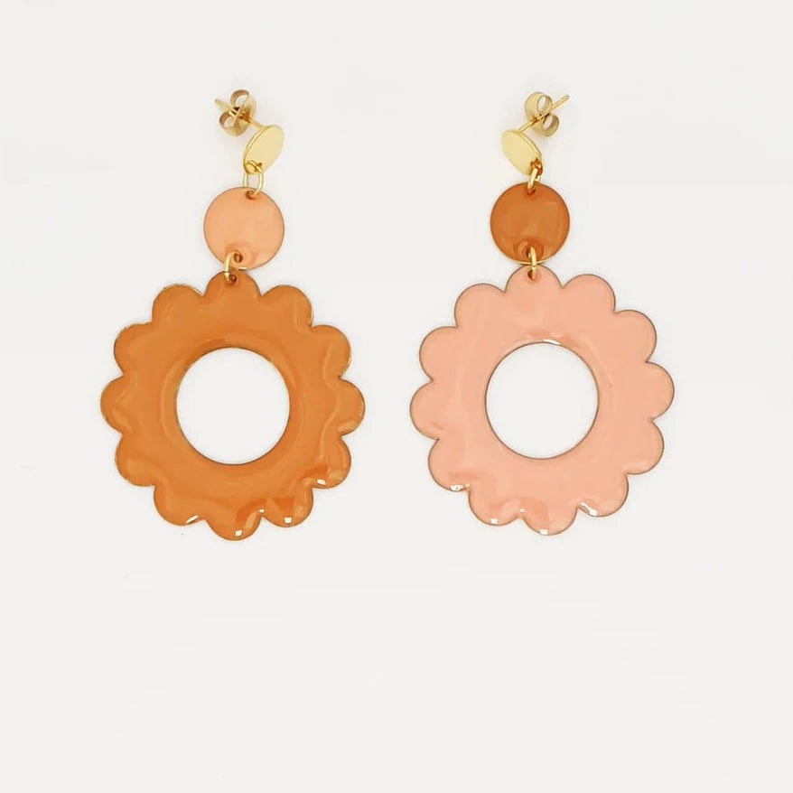 MIDDLE CHILD - ELTON EARRINGS - MUSTARD & APRICOT