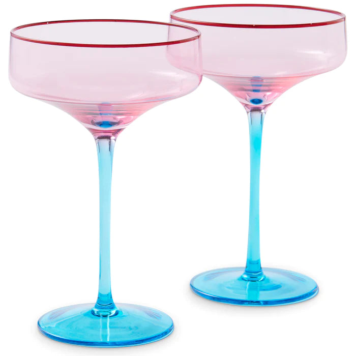 KIP & CO - ROSE WITH A TWIST COUPE GLASS 2P SET