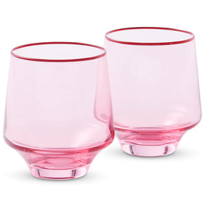 KIP & CO - ROSE WITH A TWIST TUMBLER GLASS 2P SET