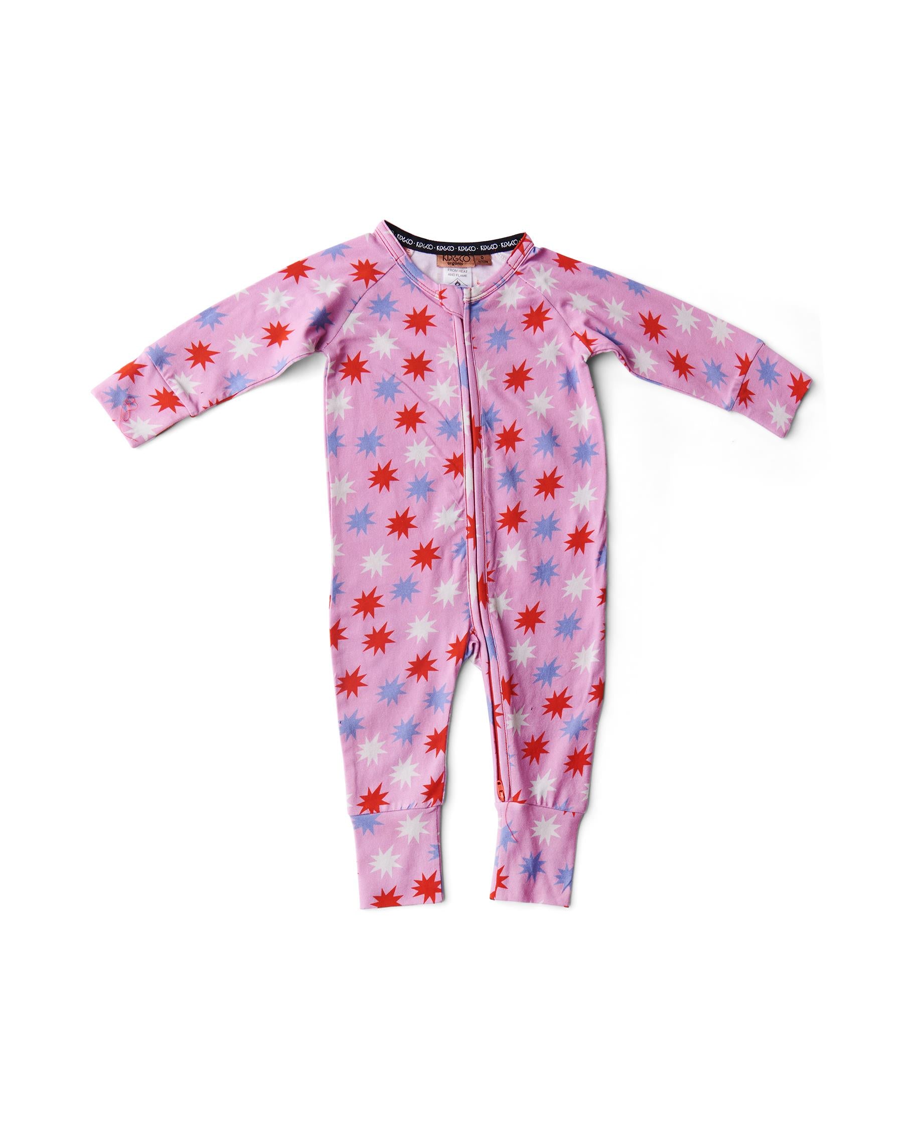 KIP & CO - ORGANIC LONG SLEEVE ZIP ROMPER - BE A STAR