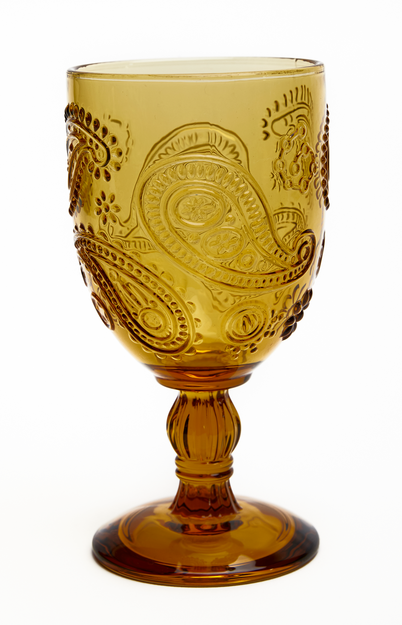 WANDERING FOLK - AMBER GOBLET GLASS (SET OF 2)
